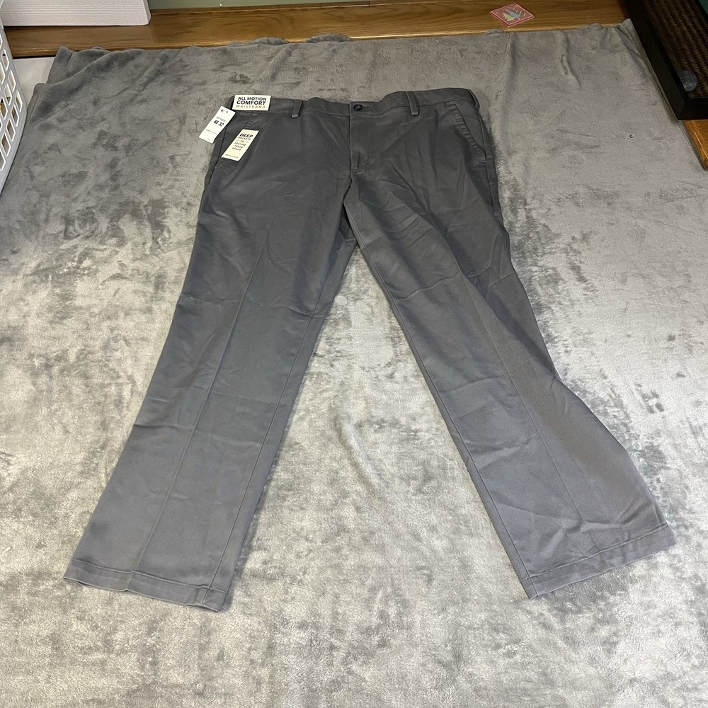 Men's Dockers 40x32 (Meas. 40x31) All Motion Comfort Straight Fit, Dark Grey